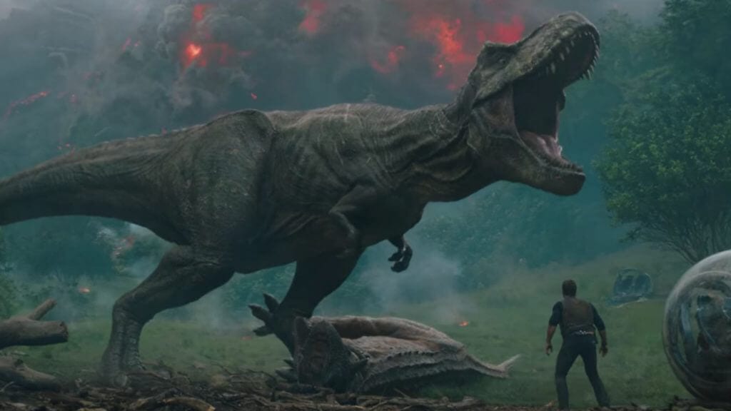 T-Rex, Chris Pratt, Jurassic World: Fallen Kingdom