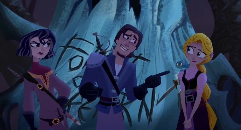 Rapunzel's Tangled Adventure, Forest of No Return, Rapunzel, Eugene, Cassandra