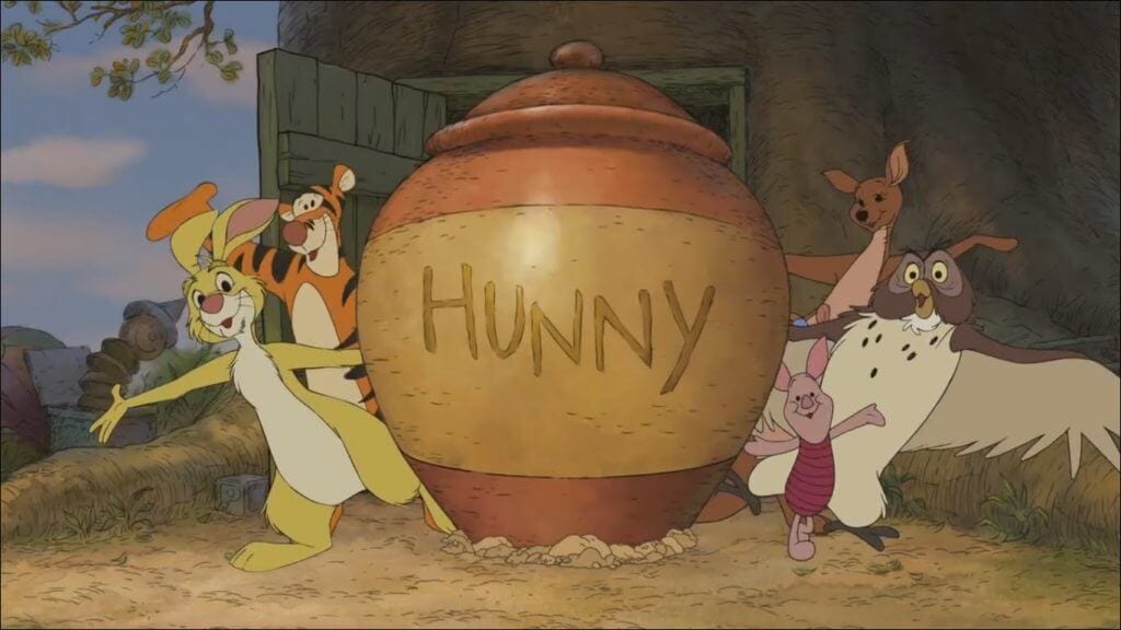 Winnie the Pooh, Owl, Rabbit, Tigger, Piglet, Kanga, Roo